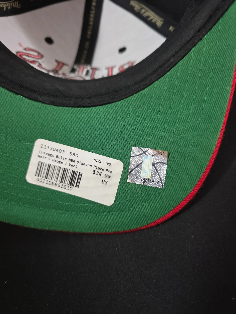 Chicago Bulls Hat Mitchell & Ness NBA Diamond Plate 3D Logo Snapback 2 Tone Cap